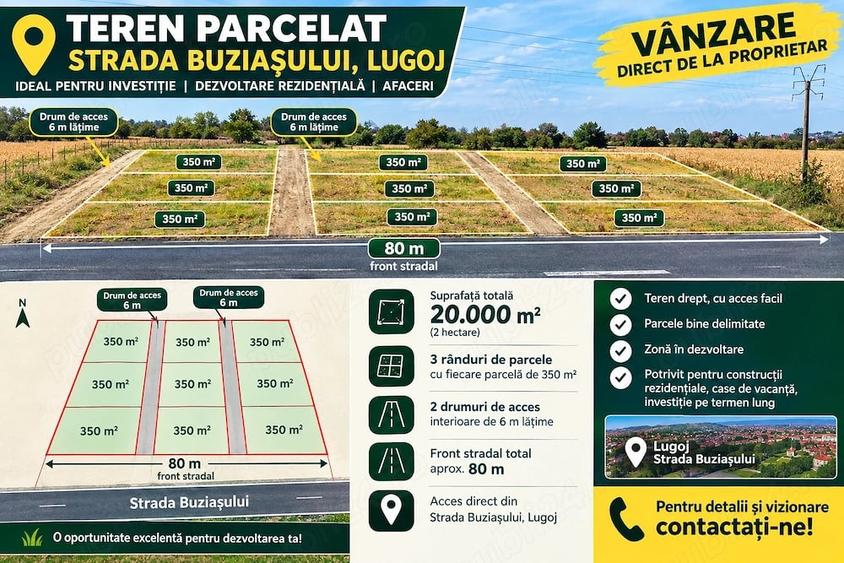 Teren de 350 mp, în Nord