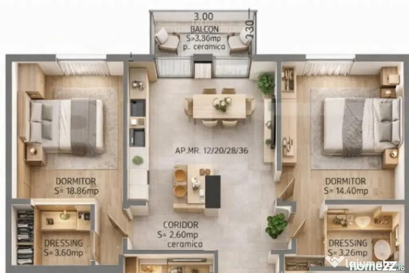 Apartament cu 2 camere semidecomandat în Calea Moldovei