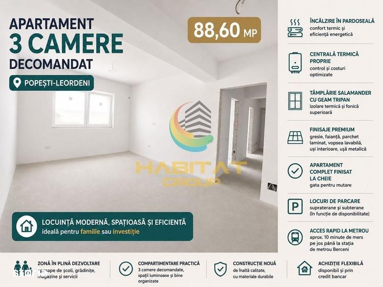 Vanzare Apartament 3 camere | Incalzire in pardoseala | Aproape de Met - 1