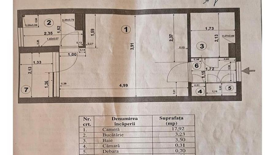 Garsonieră semidecomandată în Central