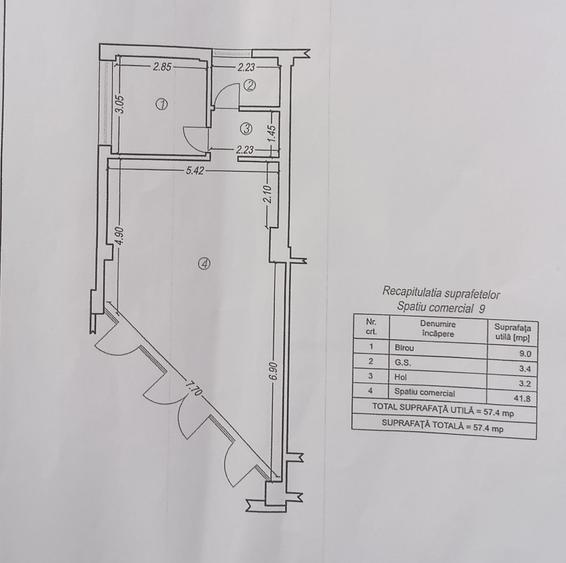 Spațiu comercial, de 58 mp, în Cantacuzino