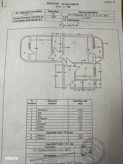 Apartament 2 camere cu balcon, etaj 2, 57.66 mp - 1