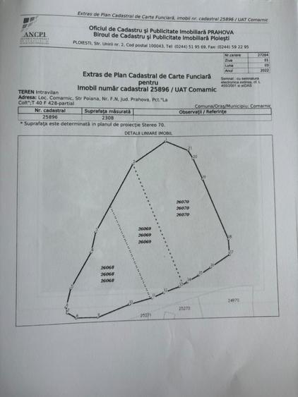 Teren Construcții intravilan de 1072 mp, în Poiana