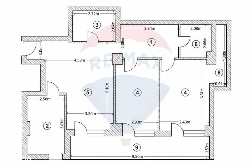 Apartament cu 3 camere în Cățelu