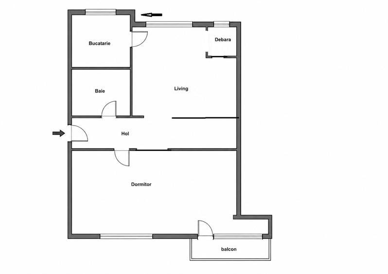Apartament cu 2 camere decomandat în Semicentral
