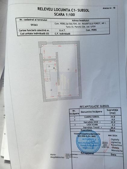 Casă individuală cu 4 camere cu Canalizare în Periș