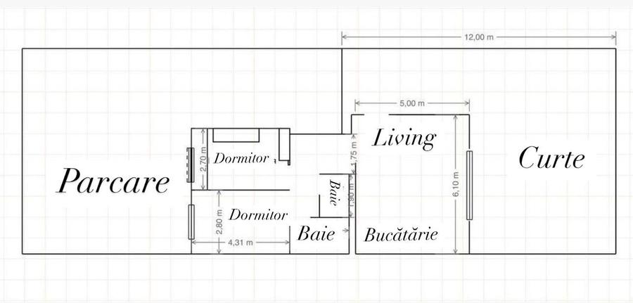 Casă individuală cu 3 camere cu Teren 165 Mp în Periferie