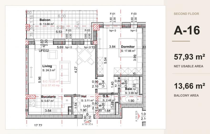 Apartament 2 camere terasă logie 14 mp, bloc boutique, A0, OMV Pipera - 9