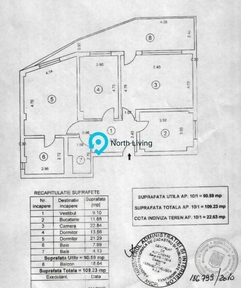 Apartament cu 3 camere decomandat în Kiseleff