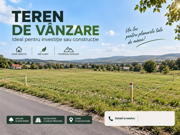Teren Construcții intravilan de 504 mp, în Ciritei