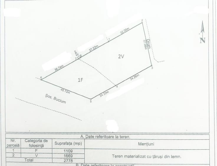 Teren Construcții intravilan de 2779 mp, în Bucium