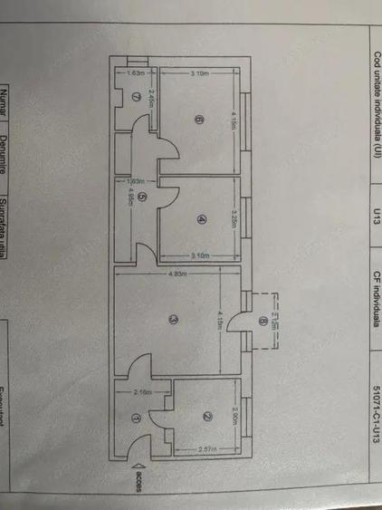 Apartament cu 3 camere semidecomandat în Central