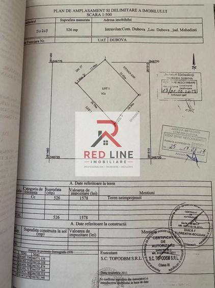 Teren Construcții intravilan de 526 mp, în Dubova