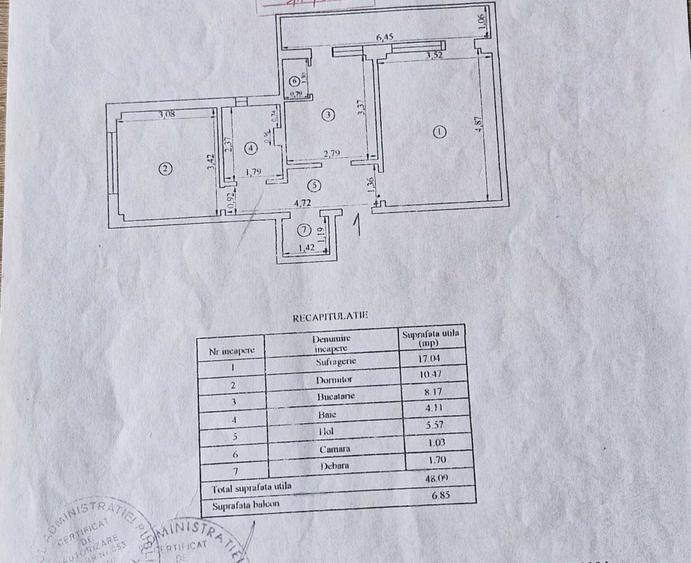Apartament cu 2 camere decomandat în Radu Negru