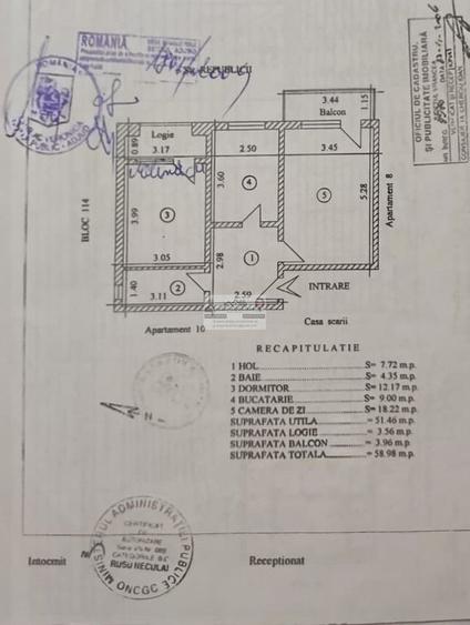 Apartament cu 2 camere decomandat în Central