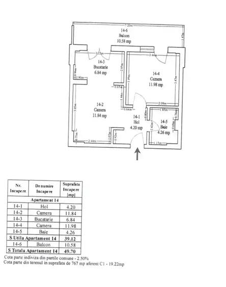 Apartament cu 2 camere decomandat, mobilat în Theodor Pallady