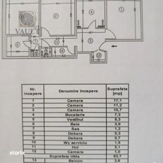 Apartament cu 3 camere decomandat în Rahova