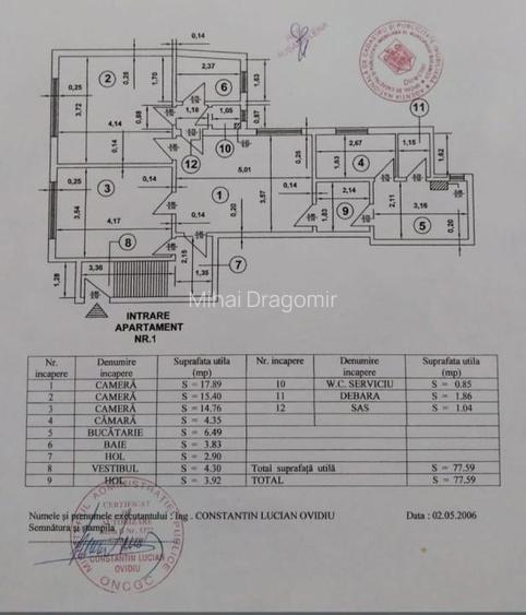 Apartament 3 camere de vânzare – Căderea Bastiliei