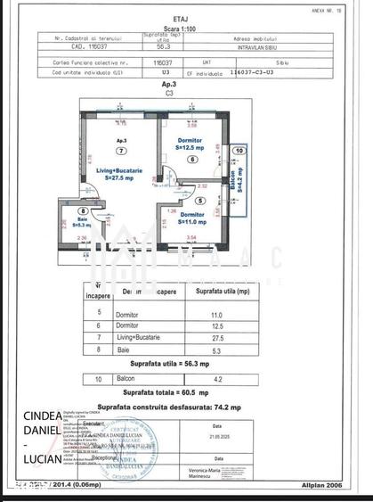 Apartament cu 3 camere semidecomandat în Turnișor