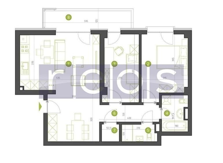 Apartament cu 3 camere în Străulești