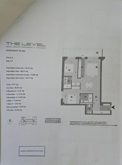 Apartament cu 3 camere semidecomandat în Străulești