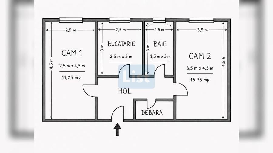 Apartament cu 2 camere decomandat în Central