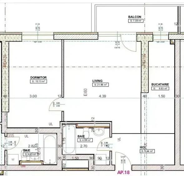 Apartament 2 camere | Decomandat | Balcon 10 mp | Etaj 8 | Comision 0% - 5