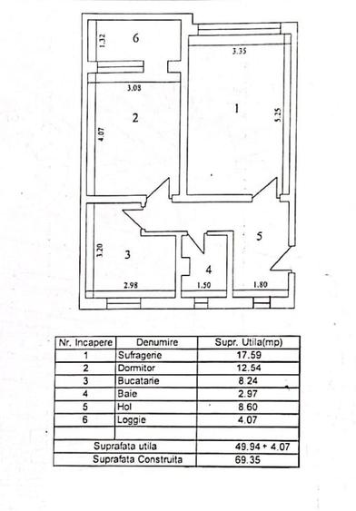 Apartament cu 2 camere decomandat în Central