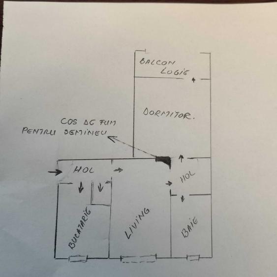 Apartament cu 2 camere semidecomandat în Central