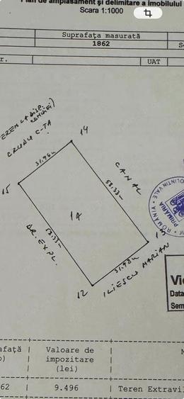 Teren de 1862 mp, în Central