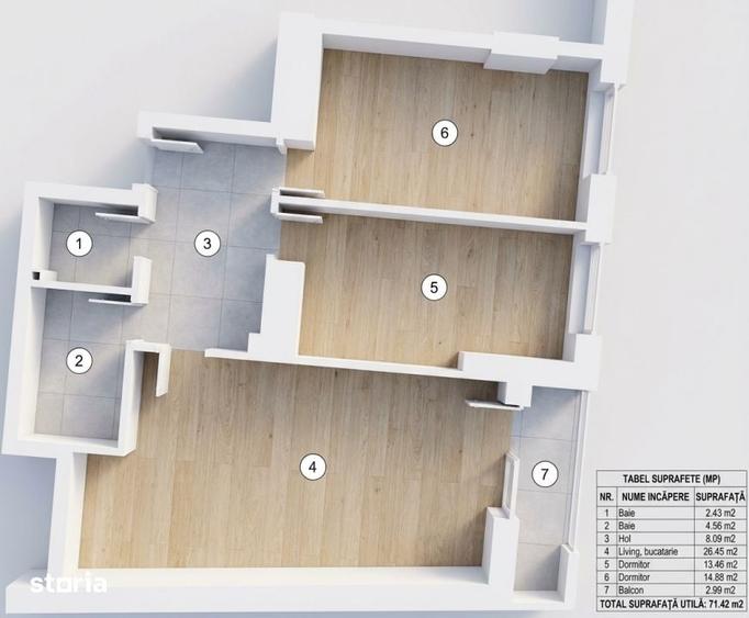 Apartament cu 3 camere în Someșeni