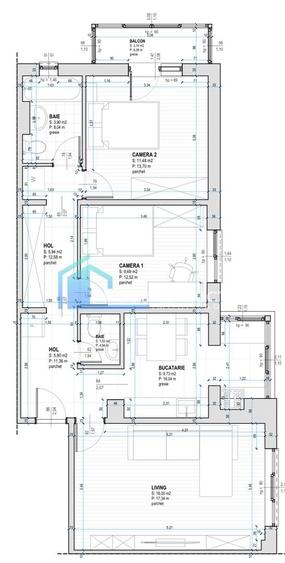 Apartament cu 3 camere decomandat, mobilat în Lunei