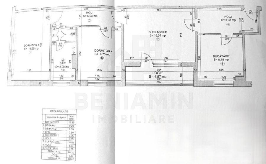 Apartament cu 3 camere semidecomandat în Valea Rosie