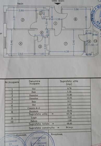 Apartament cu 3 camere decomandat în Nord