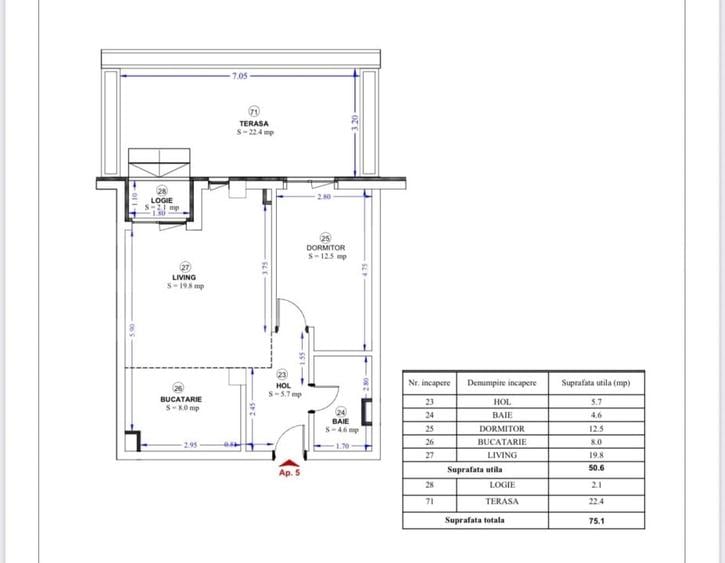 Apartament de vanzare, 50 mp, zona Torontaluli - 1