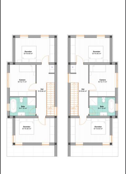 Duplex cu 4 camere cu Canalizare în Moșnița Nouă
