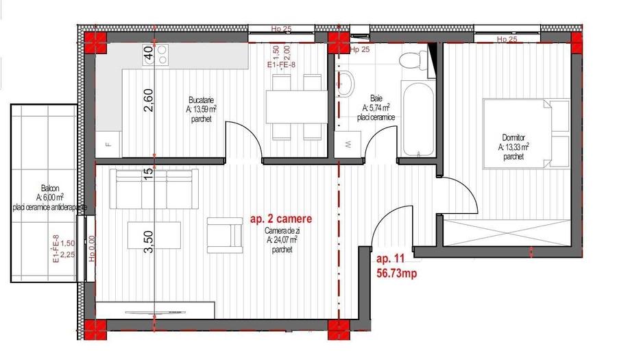 Apartament 2 camere spatios in Europa - 1
