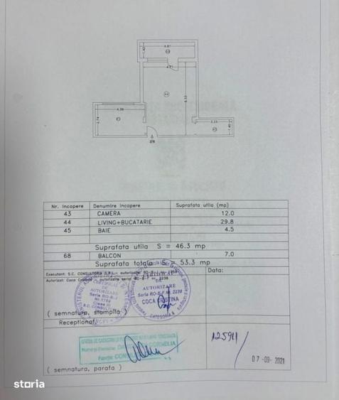 Apartament cu 2 camere în Nord