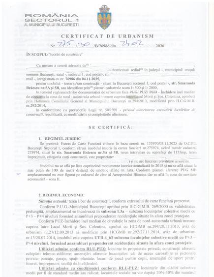 Teren Construcții intravilan de 1155 mp, în Herăstrău