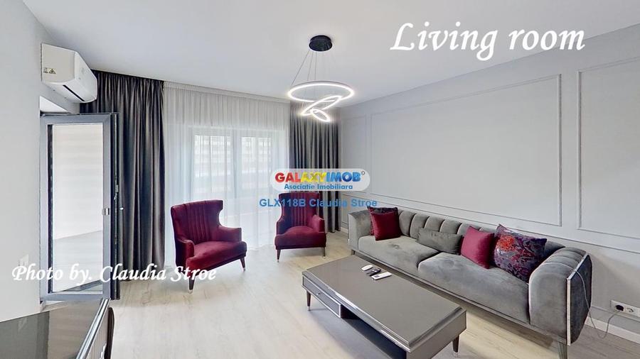 Apartament cu 3 camere semidecomandat, mobilat în Pipera