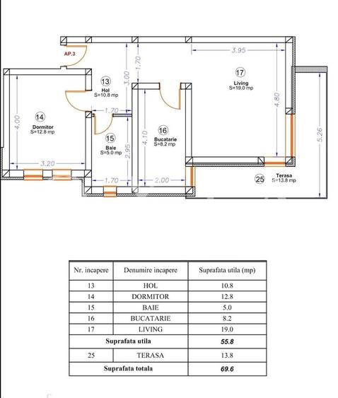 Apartament cu 2 camere decomandat, mobilat în Giroc
