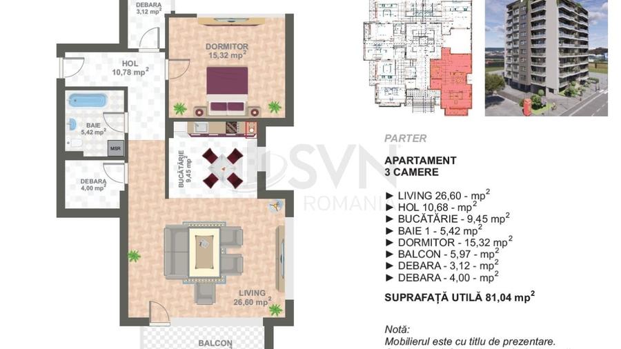 Apartament cu 2 camere decomandat în Cotroceni
