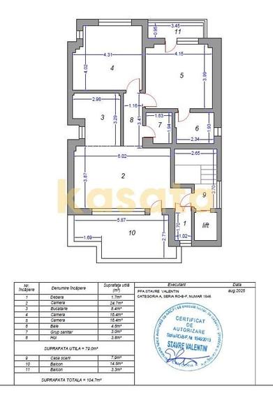 Apartament cu 3 camere decomandat, mobilat în Moșilor