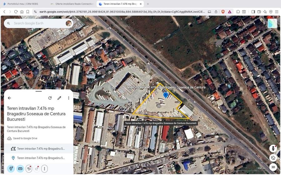 Teren Construcții intravilan de 7476 mp, în Sud-Vest