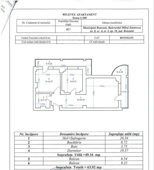 Apartament cu 2 camere decomandat în Central