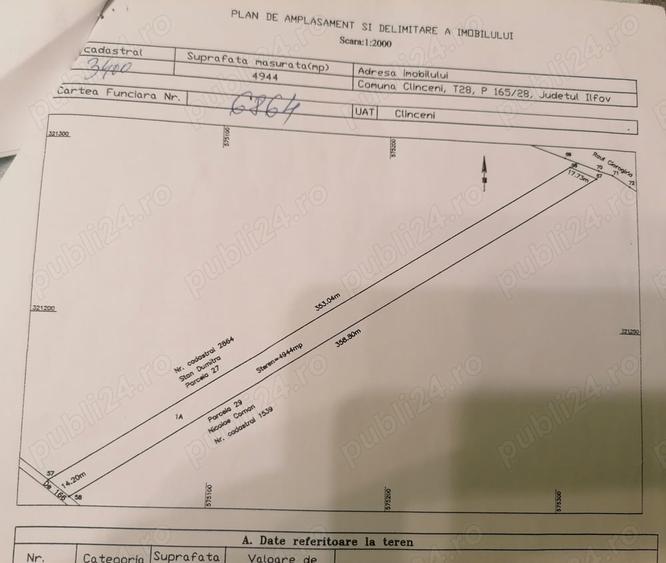 Teren de 4944 mp, în Clinceni
