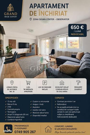 Apartament cu 3 camere în Central