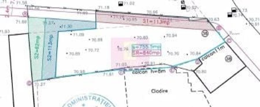 Teren Construcții intravilan de 755 mp, în P-ța Unirii