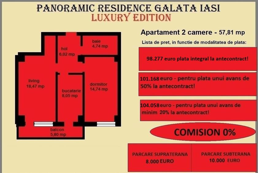 Apartament cu 2 camere decomandat în Galata