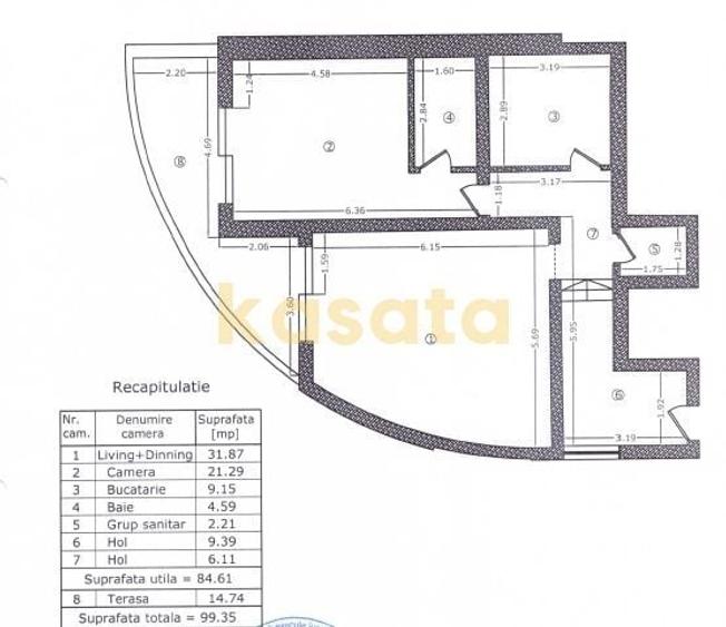 Apartament cu 2 camere semidecomandat în Herăstrău